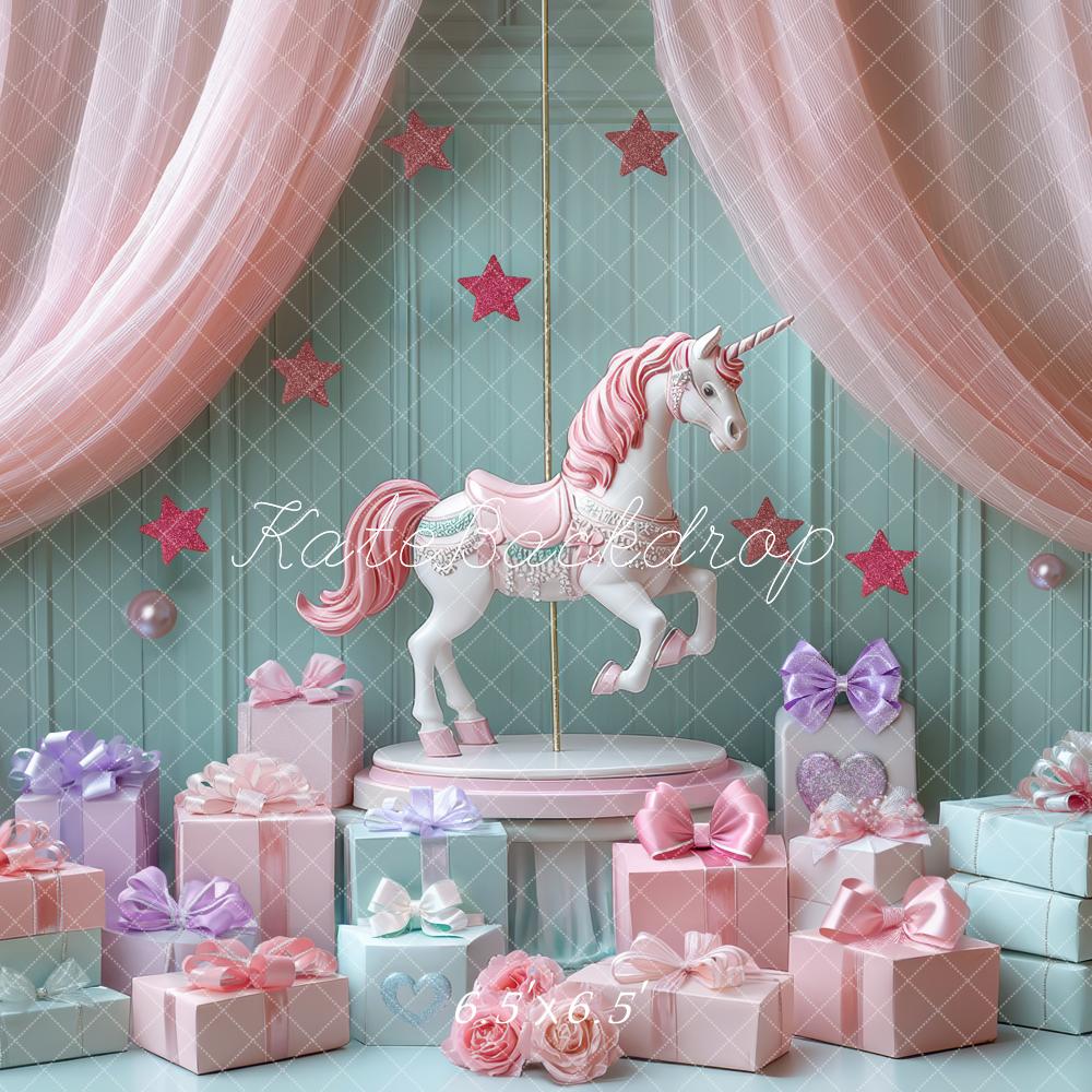 Kate Geburtstag Einhorn Geschenke Pastell Hintergrund Entworfen von Mini MakeBelieve - Kate Backdrop.de
