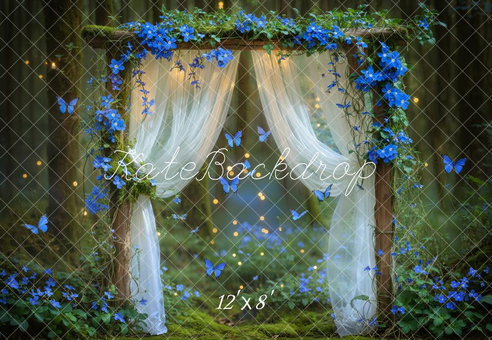 Kate Fairy Blumen Bogen Wald Fleece Hintergrund Entworfen von Chain - Kate Backdrop.de