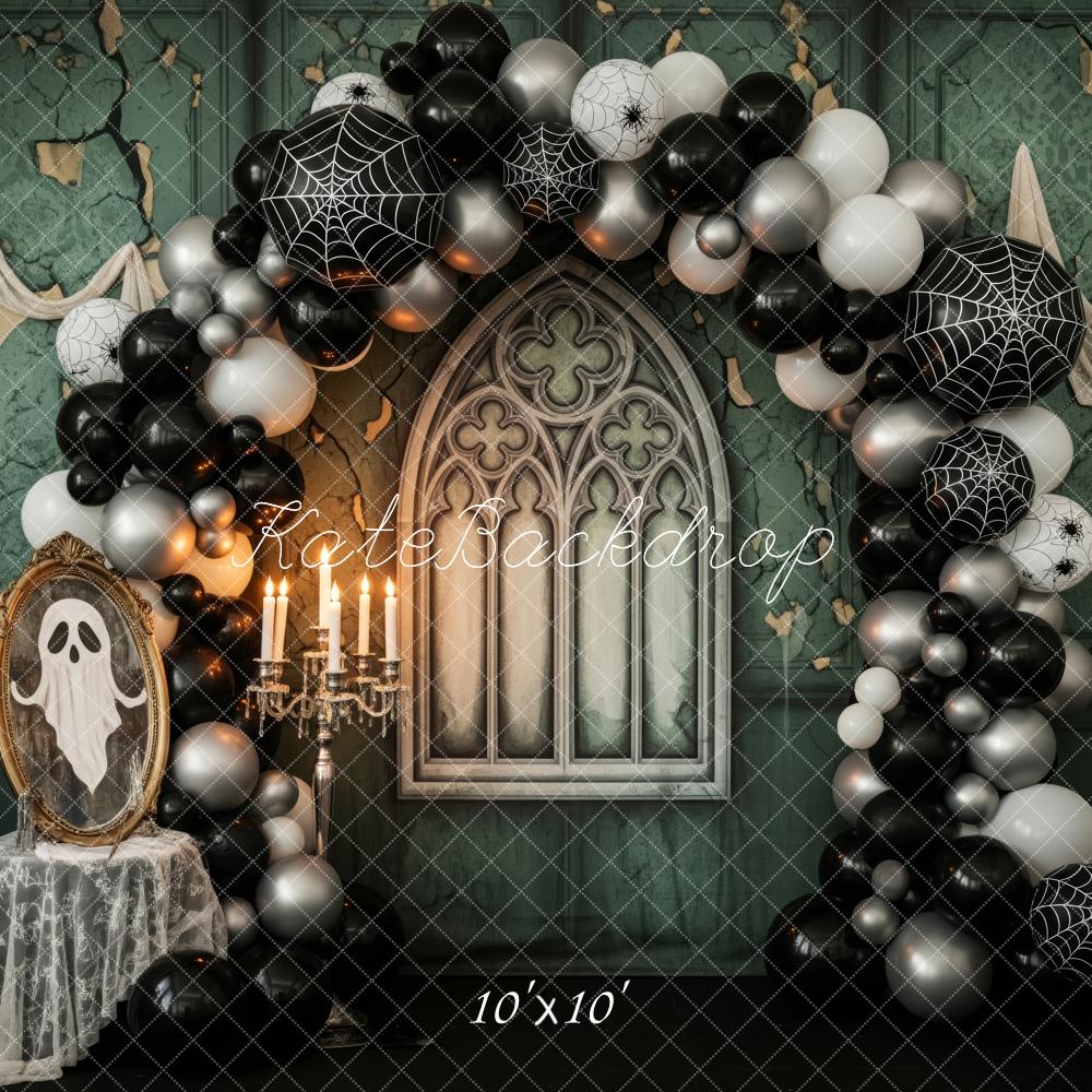 Kate Halloween Ballonbogen Spinnennetz Vintage Hintergrund Entworfen von Patty Roberts