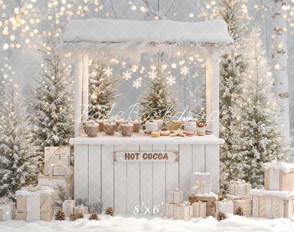 Kate Weihnachten Heiße Schokolade Geschenke Schnee Fleece Hintergrund Entworfen von Emetselch