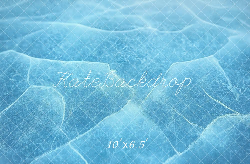 Kate Winter Eis Oberfläche Blau Fleece Hintergrund Entworfen von Kate Image