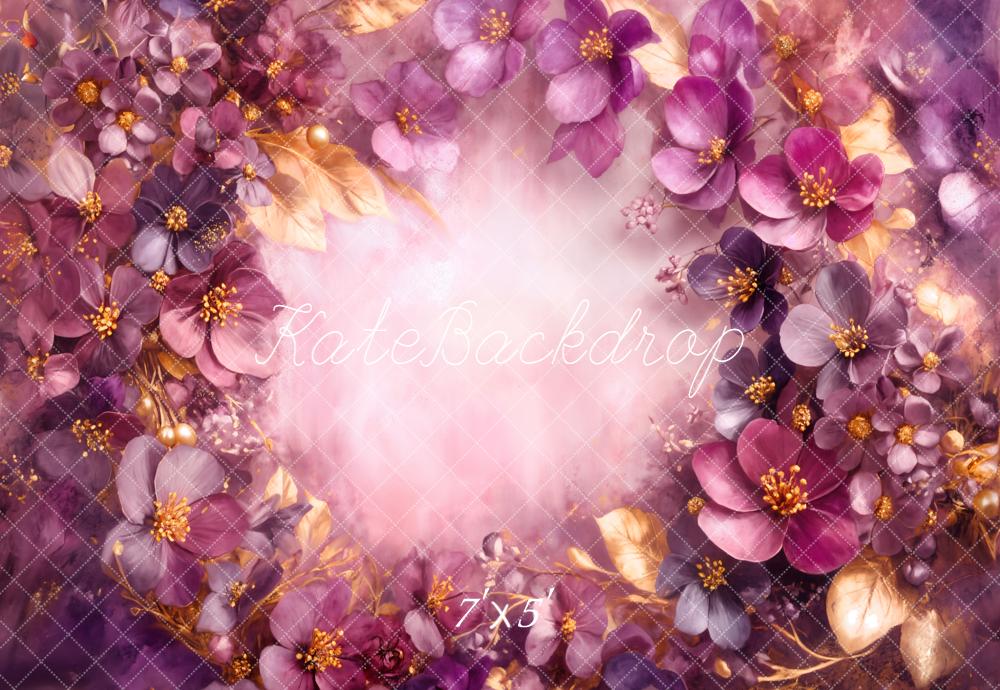 Kate Blume Kranz Lila Gold Hintergrund Entworfen von Emetselch