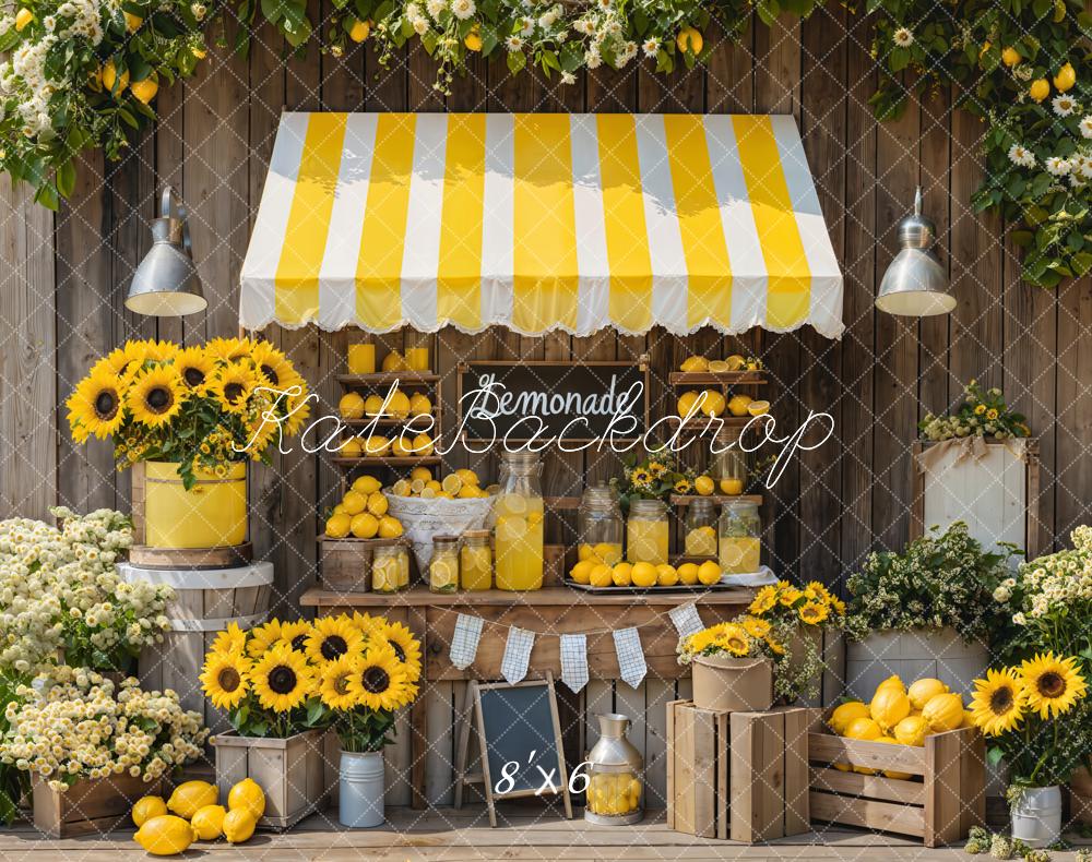 Kate Sommer Limonadenstand Sonnenblumen Rustikal Fleece Hintergrund Entworfen von Emetselch