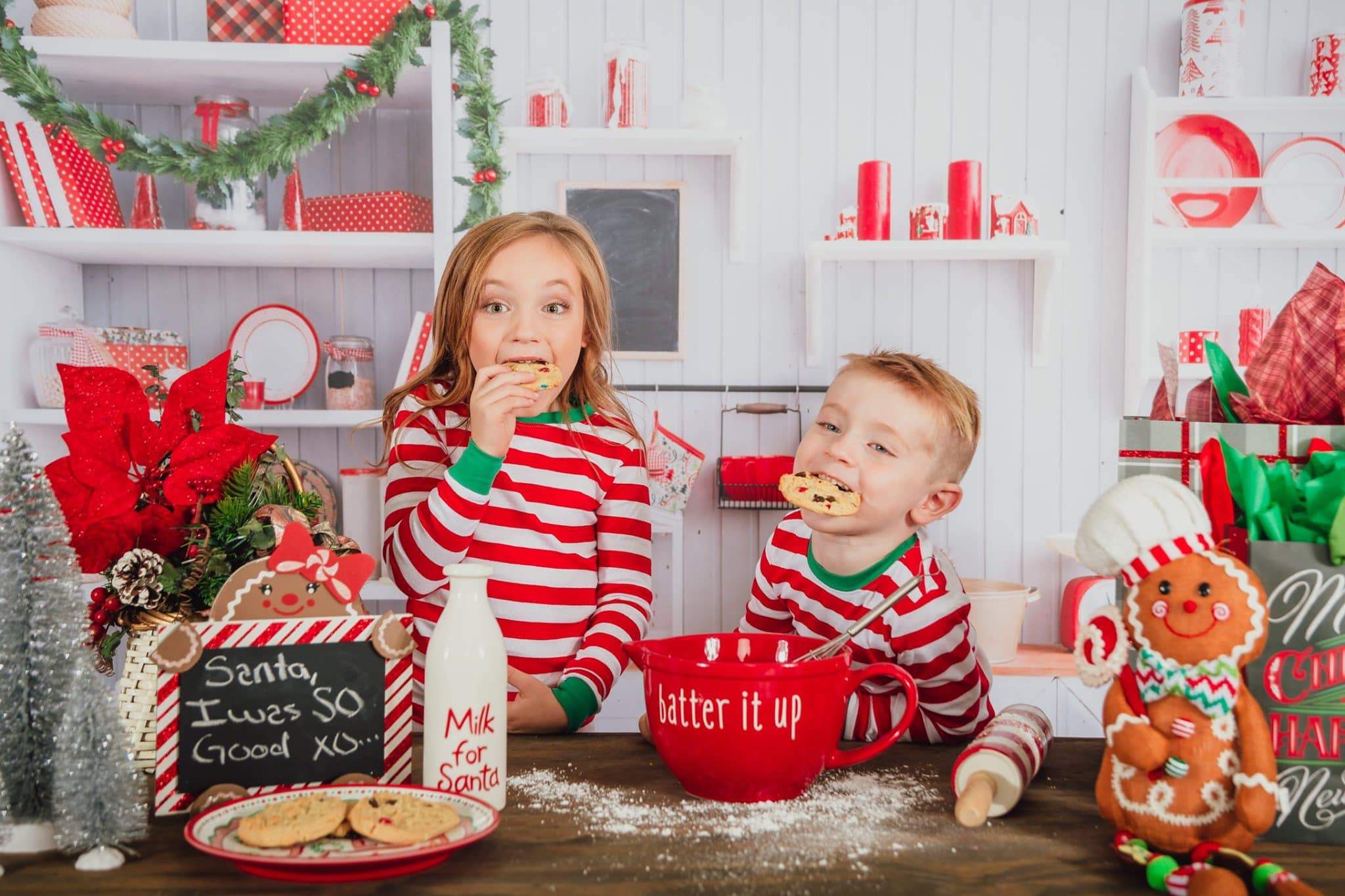 Kate Christmas Kitchen Backdrop White Wall for Photography