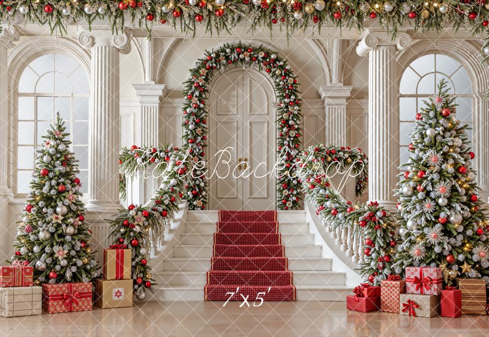 Kate Weihnachten Treppe Geschenke Klassisch Hintergrund Entworfen von Emetselch - Kate Backdrop.de