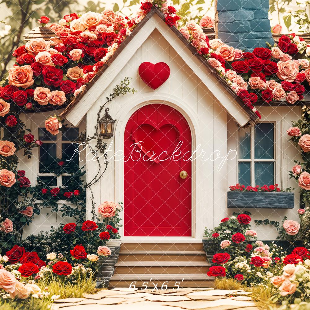 Kate Valentinstag Haus Rosen Romantisch Hintergrund Entworfen von Emetselch