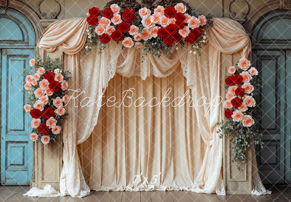 Kate Hochzeit Rosen Bogen Vintage Hintergrund Entworfen von Mini MakeBelieve