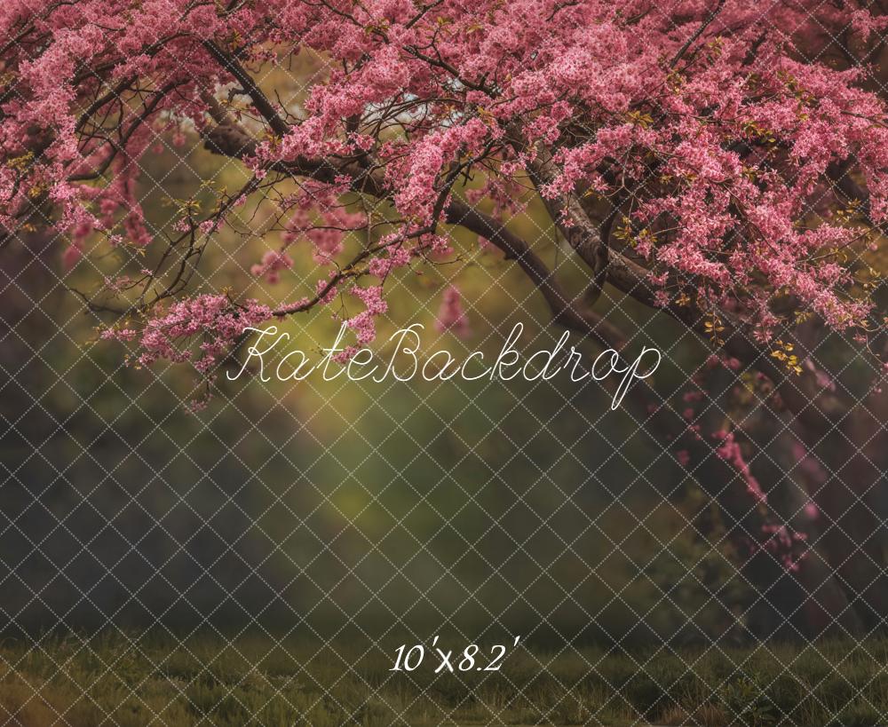Kate Frühling Blühender Baum Rosa Fleece Hintergrund Entworfen von Emetselch