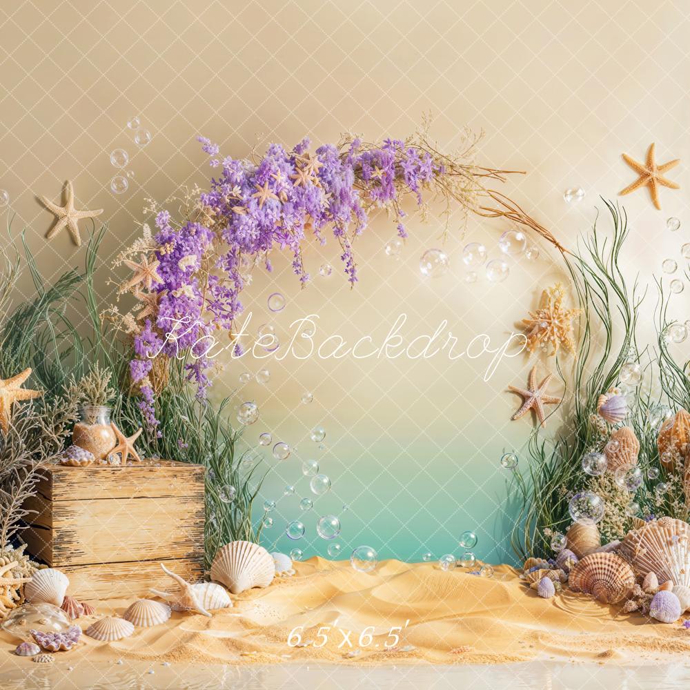 Kate Flower Arch Muscheln Seestern Pastell Hintergrund Entworfen von Emetselch - Kate Backdrop.de