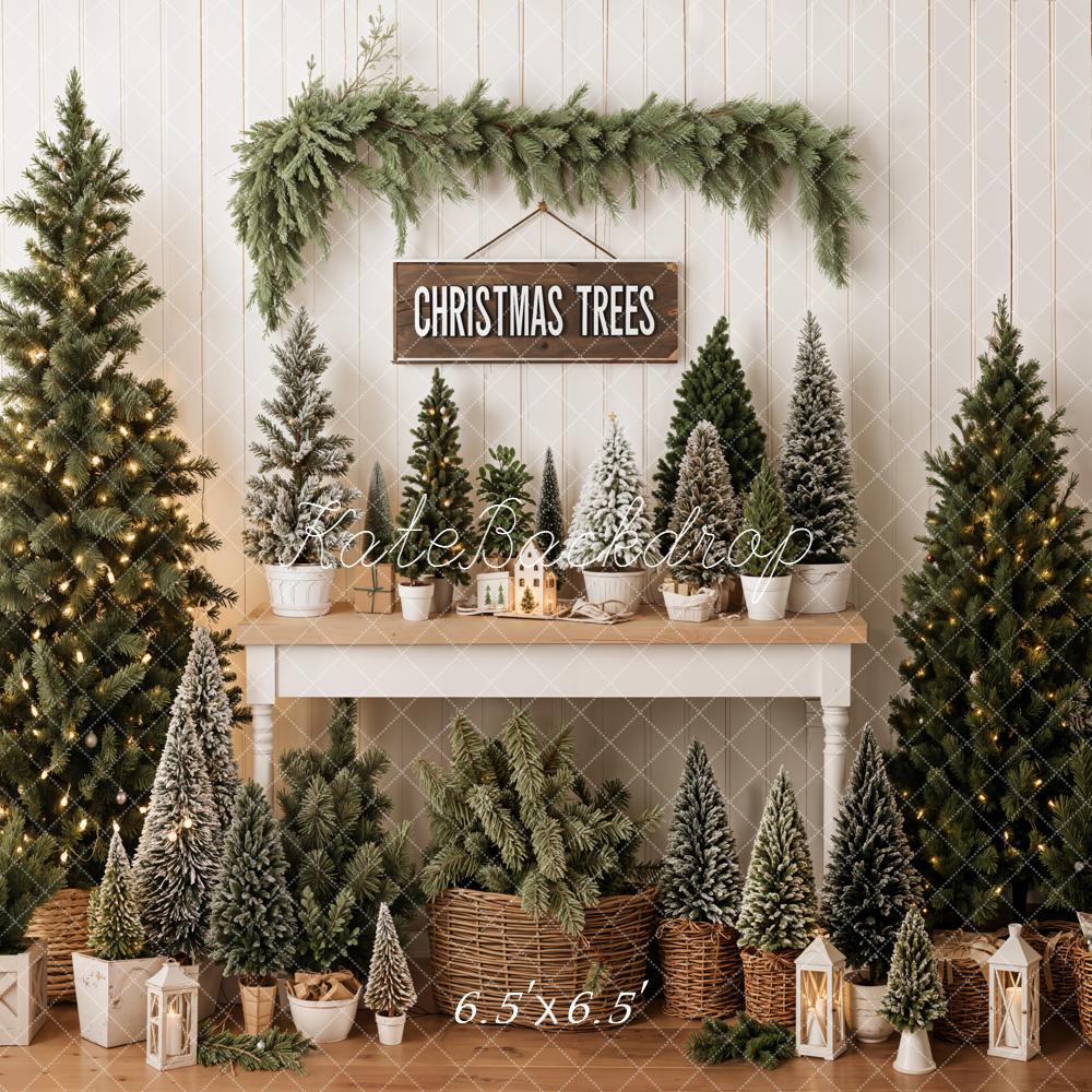 Kate Weihnachten Tannenbäume Tisch Natur Hintergrund Entworfen von Emetselch - Kate Backdrop.de
