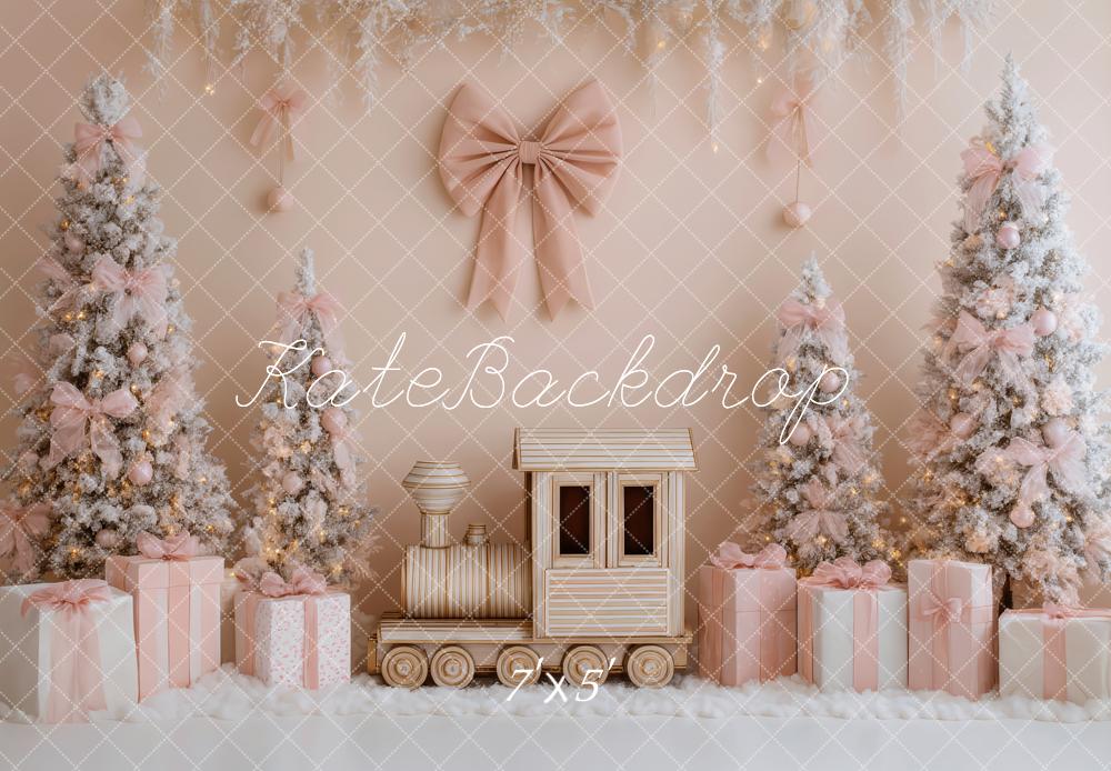 Kate Weihnachten Rosa Tannenbaum Geschenke Hintergrund Entworfen von Patty Roberts
