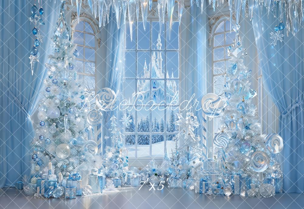 Kate Weihnachten Weißer Baum Eisblau Hintergrund Entworfen von Emetselch - Kate Backdrop.de