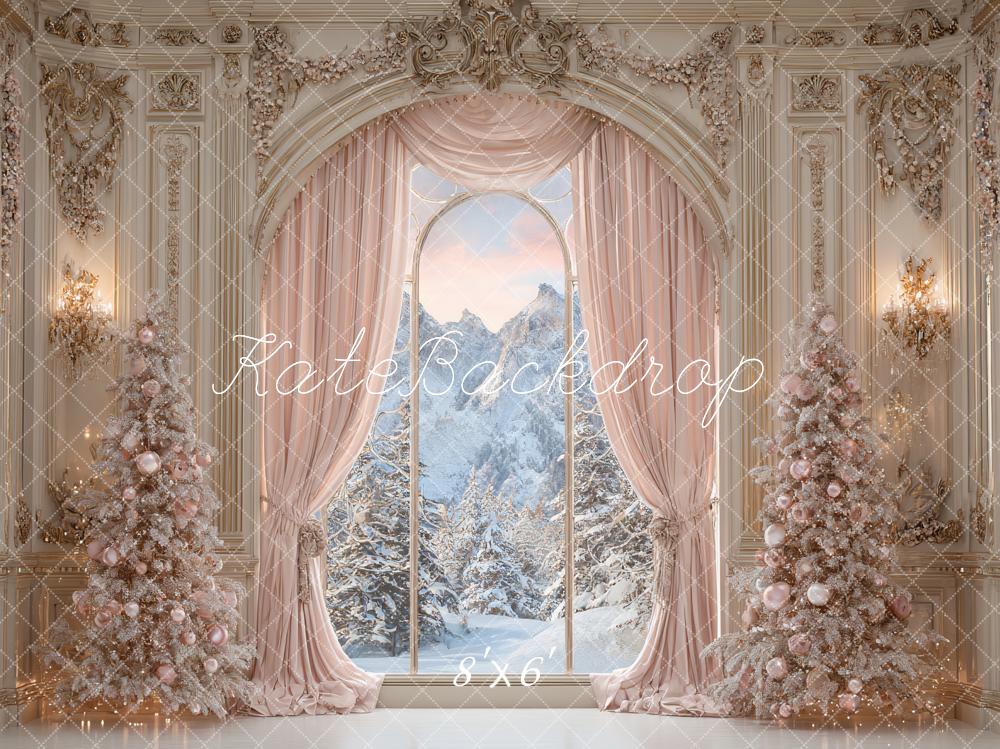 Kate Weihnachten Palast Fenster Rosa Hintergrund Entworfen von Ashley Paul
