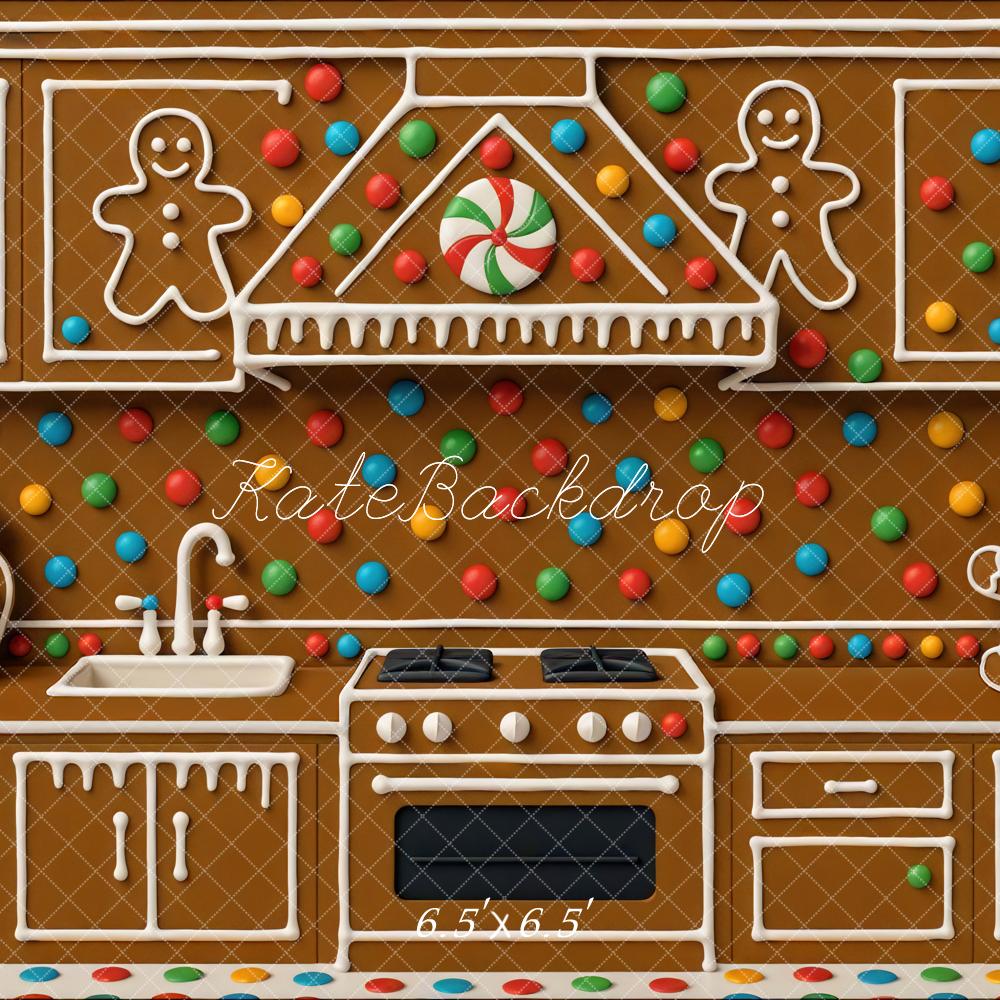 Kate Weihnachten Lebkuchen Küche Bunt Hintergrund Entworfen von Mini MakeBelieve - Kate Backdrop.de