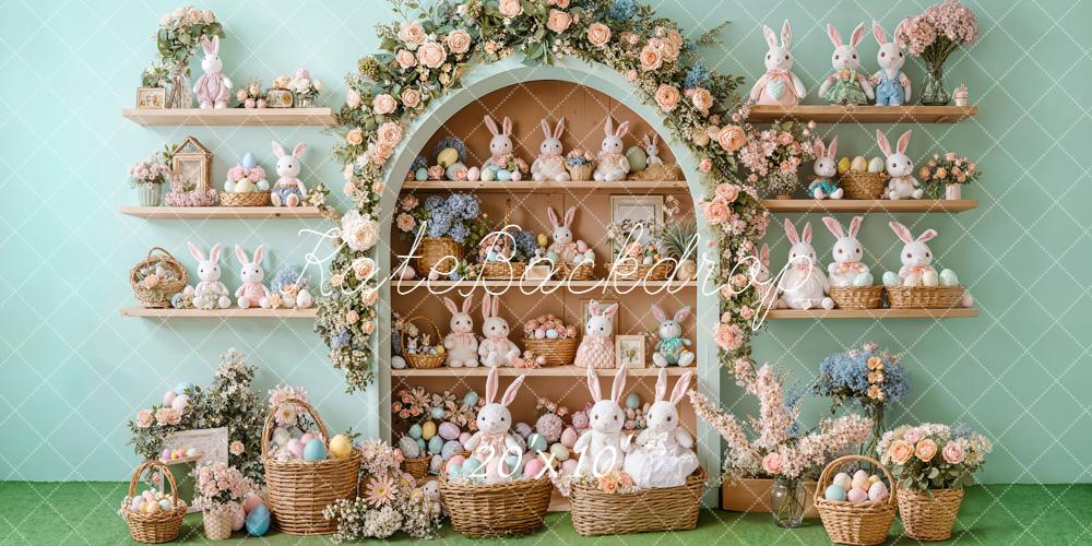 Kate Ostern Hase Eier Blumen Pastell Hintergrund Entworfen von Emetselch