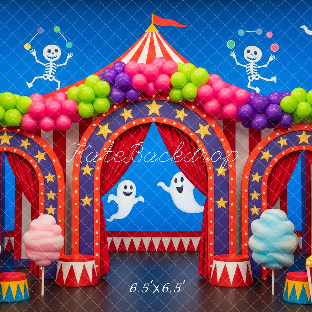 Kate Halloween Zirkus Ballons Bunt Hintergrund Entworfen von Patty Roberts