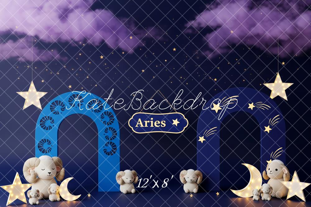 Kate Sternzeichen Widder Sterne Nacht Hintergrund Entworfen von Patty Roberts