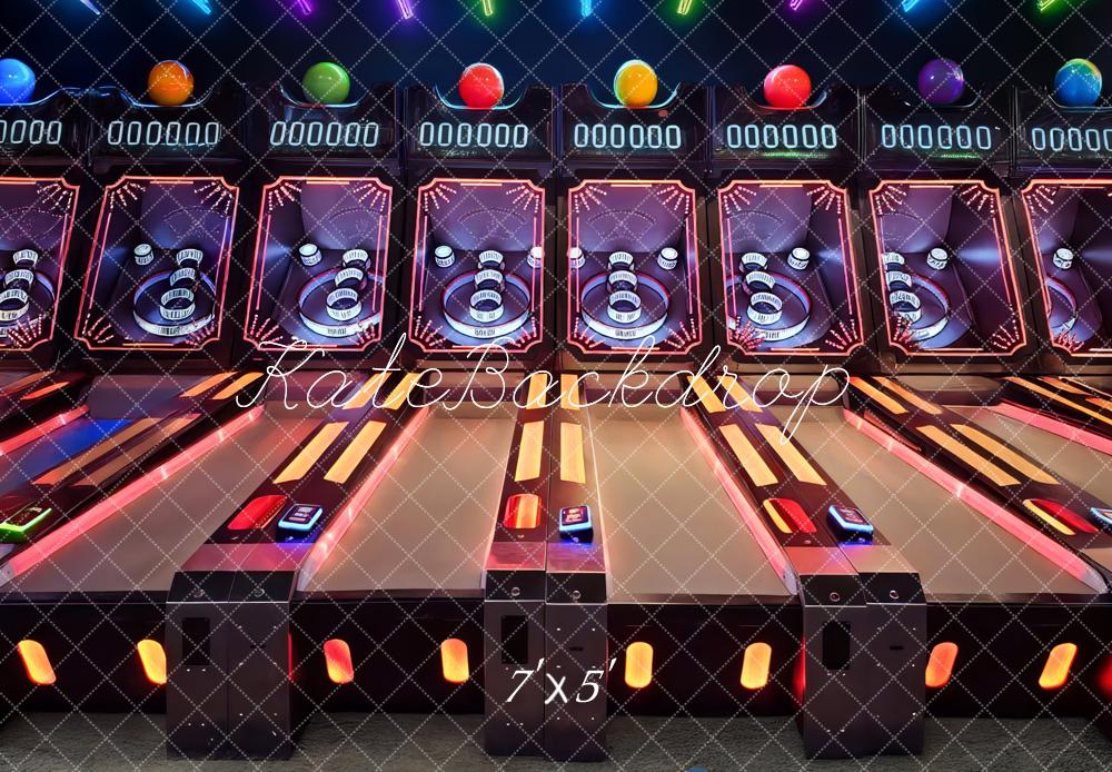 Kate Kirmes Skee Ball Neon Hintergrund Entworfen von Mini MakeBelieve - Kate Backdrop.de