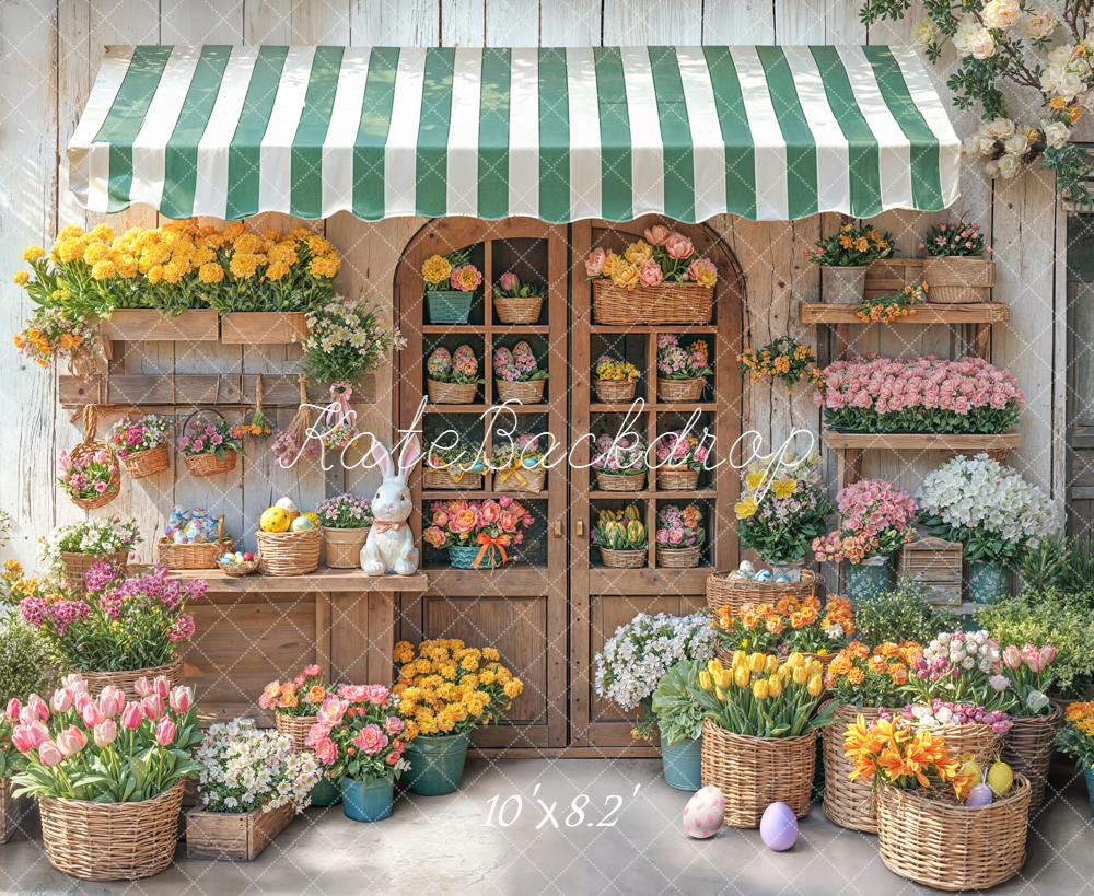 Kate Ostern Blumen Markt Frühlingsfarben Fleece Hintergrund Entworfen von Emetselch