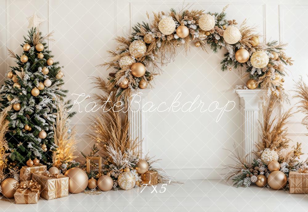 Kate Weihnachten Baum Gold Bogen Hintergrund Entworfen von Emetselch - Kate Backdrop.de
