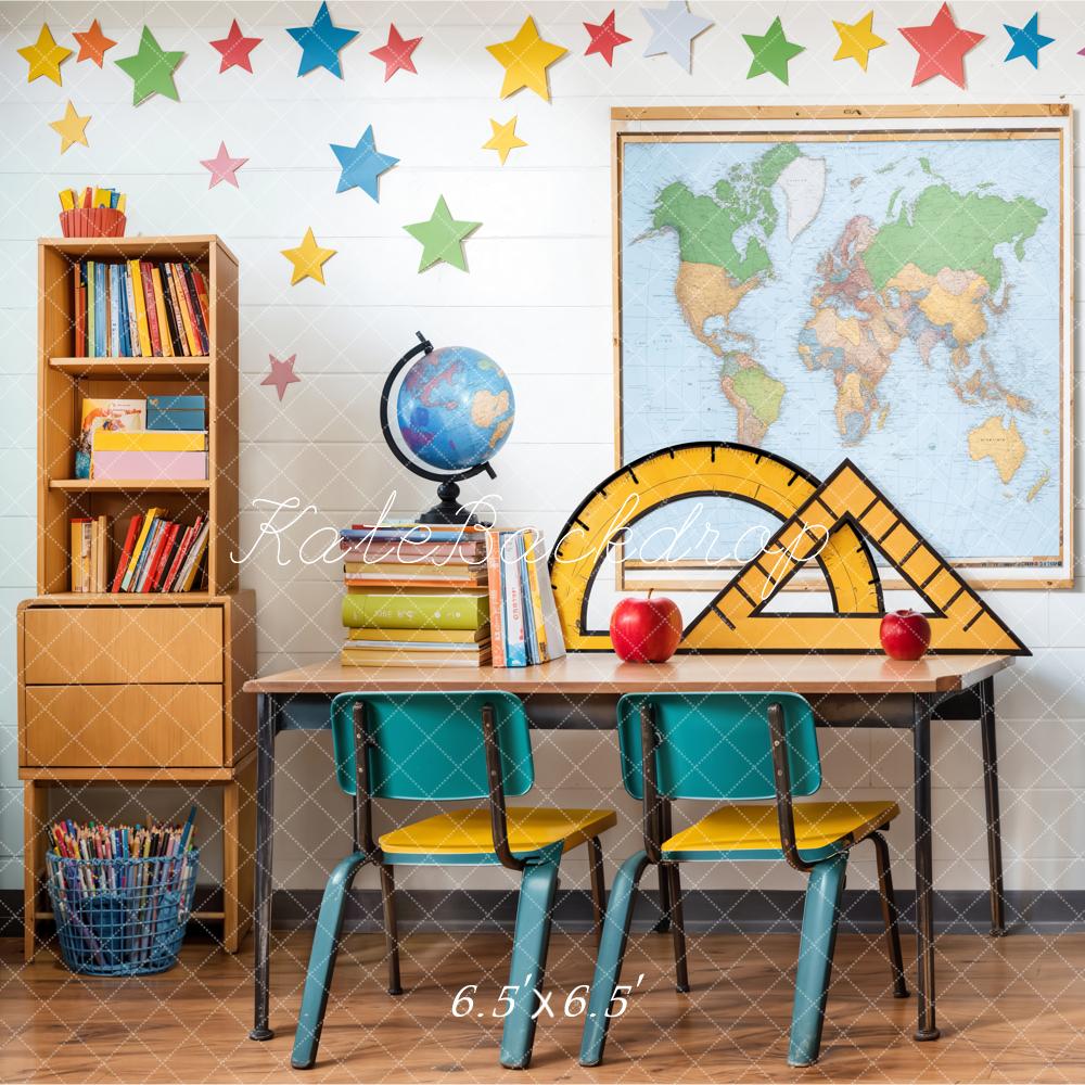 Kate Zurück Zur Schule Klassenzimmer Bunte Sterne Hintergrund Entworfen von Emetselch