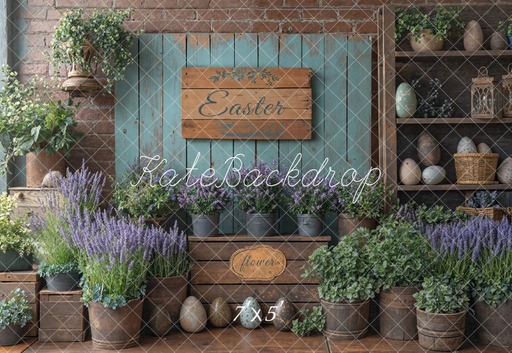 Kate Ostern Blumen Holz Rustikal Hintergrund Entworfen von Emetselch - Kate Backdrop.de