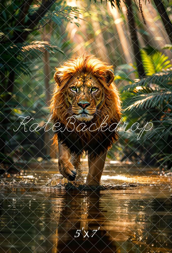 Kate Dschungel Löwe Wasser Sonnenstrahlen Hintergrund Entworfen von Chain