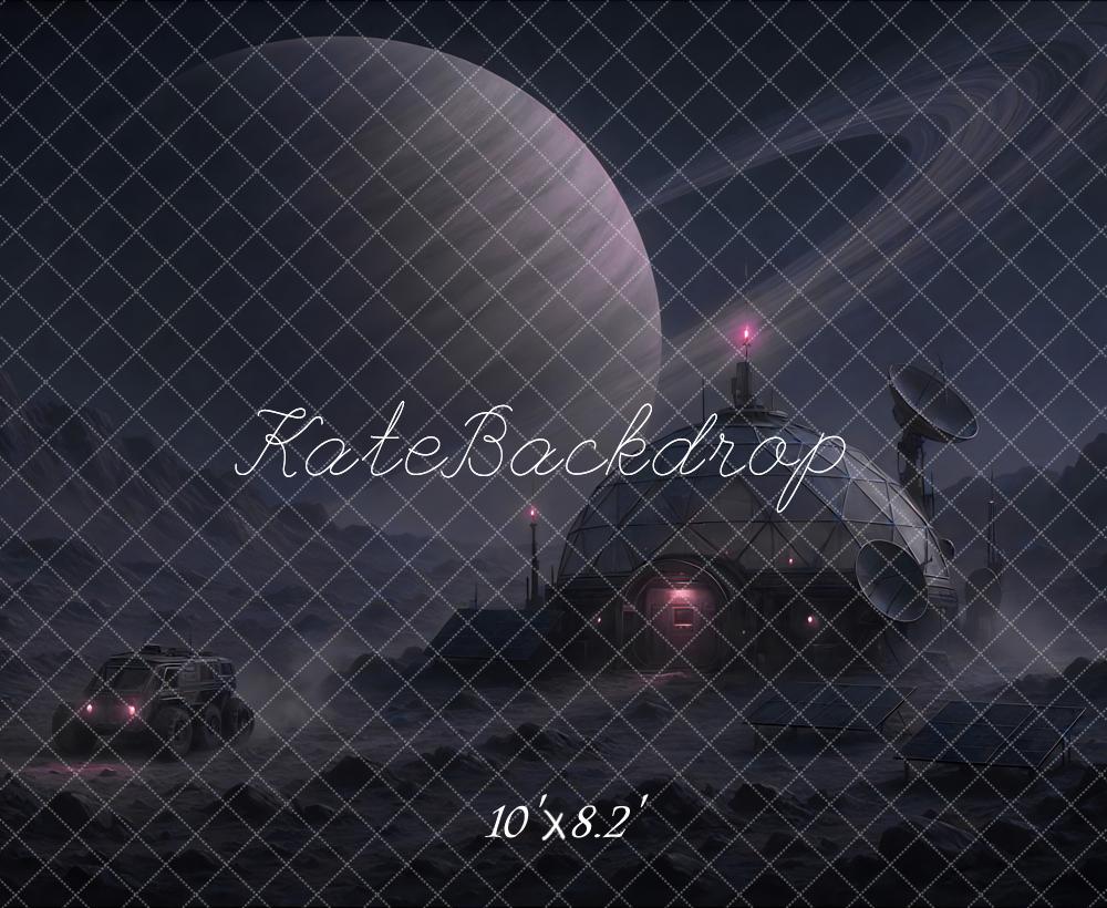 Kate Science Fiction Planet Raumstation Nacht Hintergrund Entworfen von Mini MakeBelieve - Kate Backdrop.de
