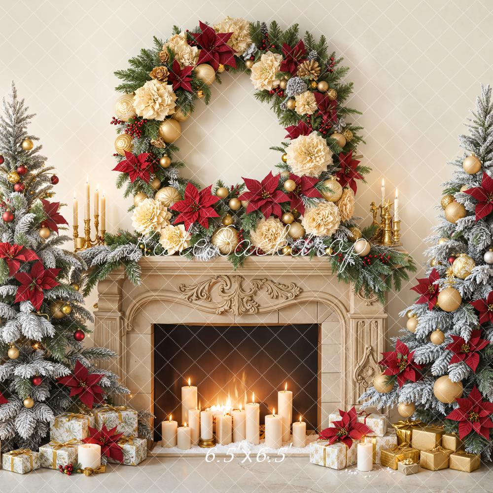 Kate Weihnachten Weihnachtsbaum Kamin Kranz Hintergrund Entworfen von Emetselch - Kate Backdrop.de