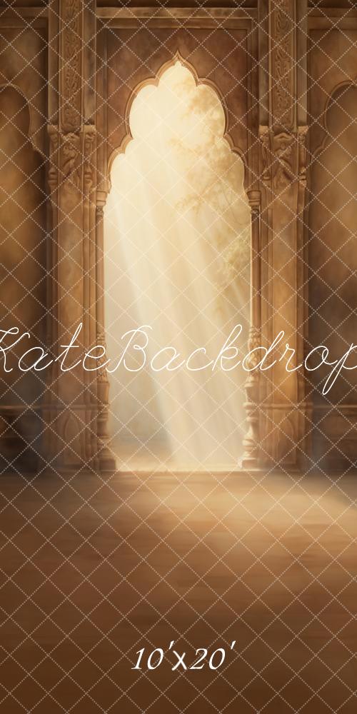 Kate Orientalisch Bogen Lichtstrahlen Braun Hintergrund Entworfen von GQ - Kate Backdrop.de