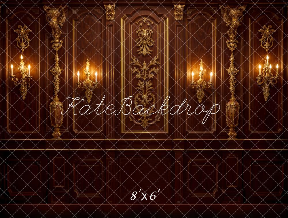 Kate Barock Wand Goldleuchter Braun Hintergrund Entworfen von Emetselch