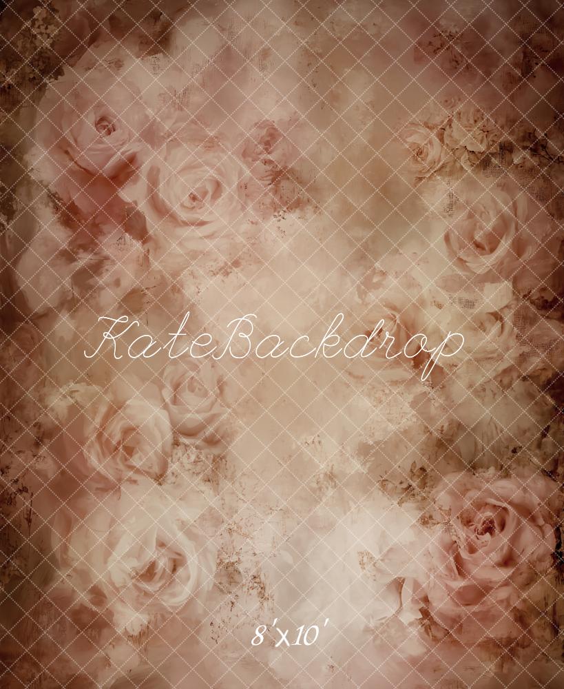 Kate Blume Rosen Vintage Braun Fleece Hintergrund Entworfen von Emetselch - Kate Backdrop.de