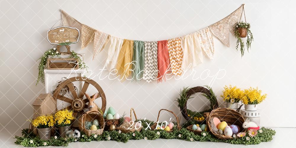 Kate Ostern Eier Bunte Girlande Hintergrund Entworfen von Emetselch