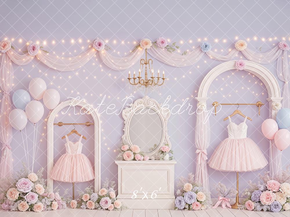 Kate Kinder Rosen Ballkleider Pastell Hintergrund Entworfen von Ashley Paul - Kate Backdrop.de