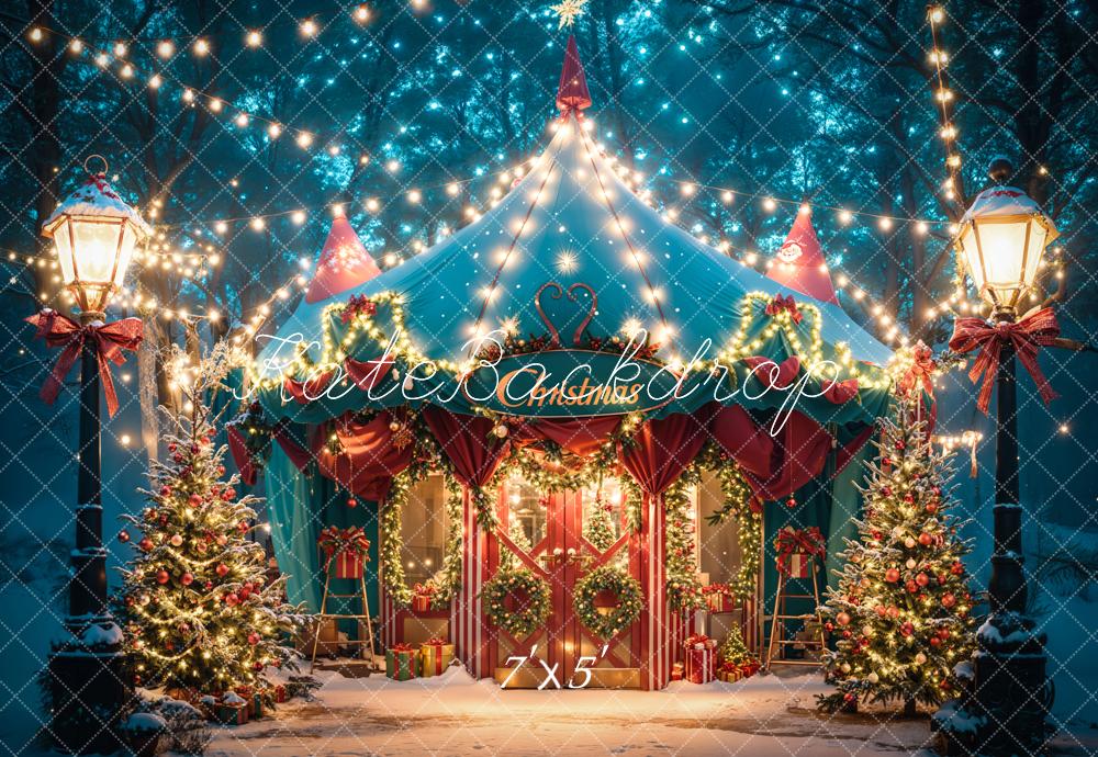 Kate Weihnachten Zirkuszelt Lichter Vintage Hintergrund Entworfen von Emetselch - Kate Backdrop.de