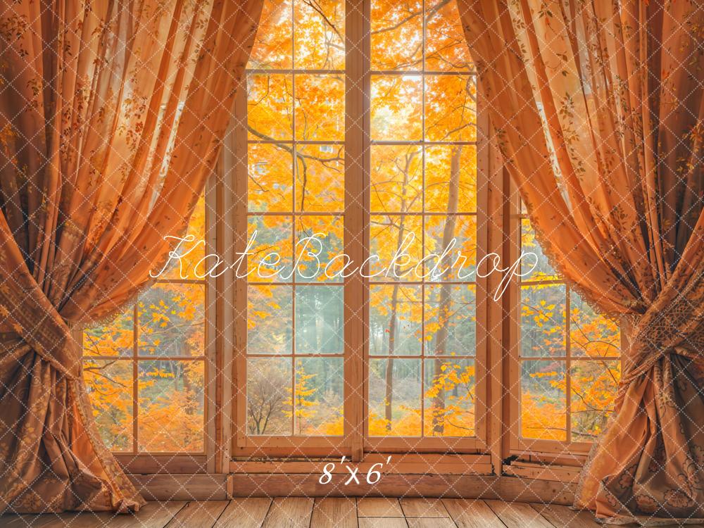 Kate Herbst Fenster Gardinen Holz Fleece Hintergrund Entworfen von Emetselch - Kate Backdrop.de