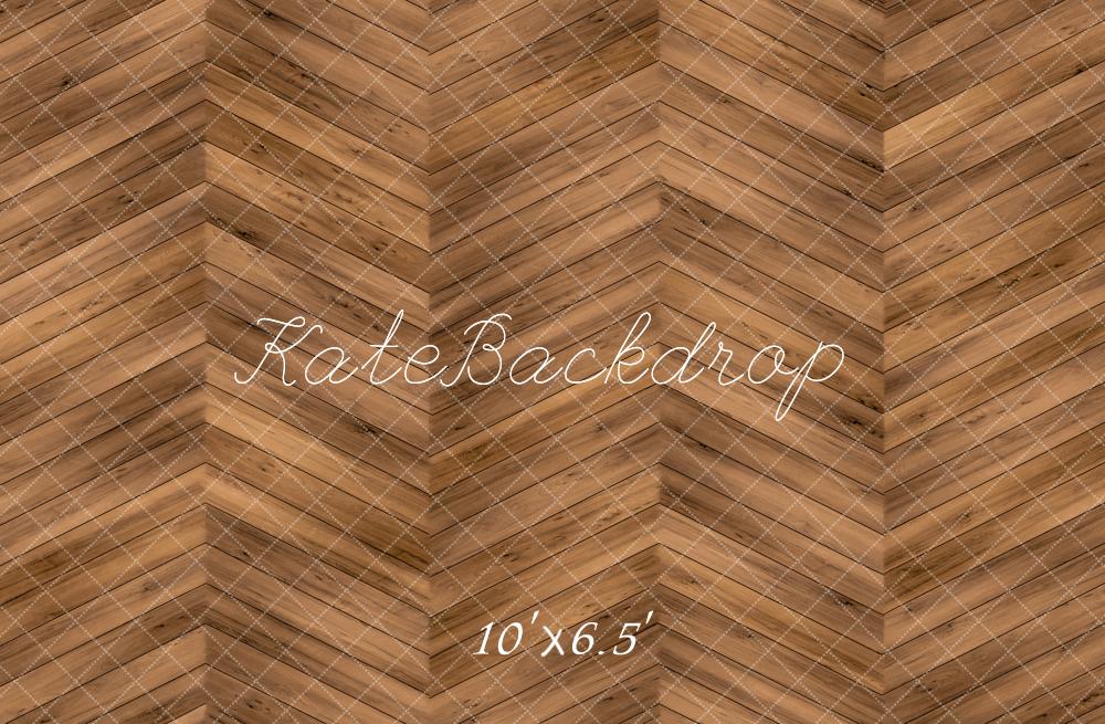 Kate Holz Fischgrät Muster Braun Fleece Hintergrund Entworfen von Kate Image - Kate Backdrop.de