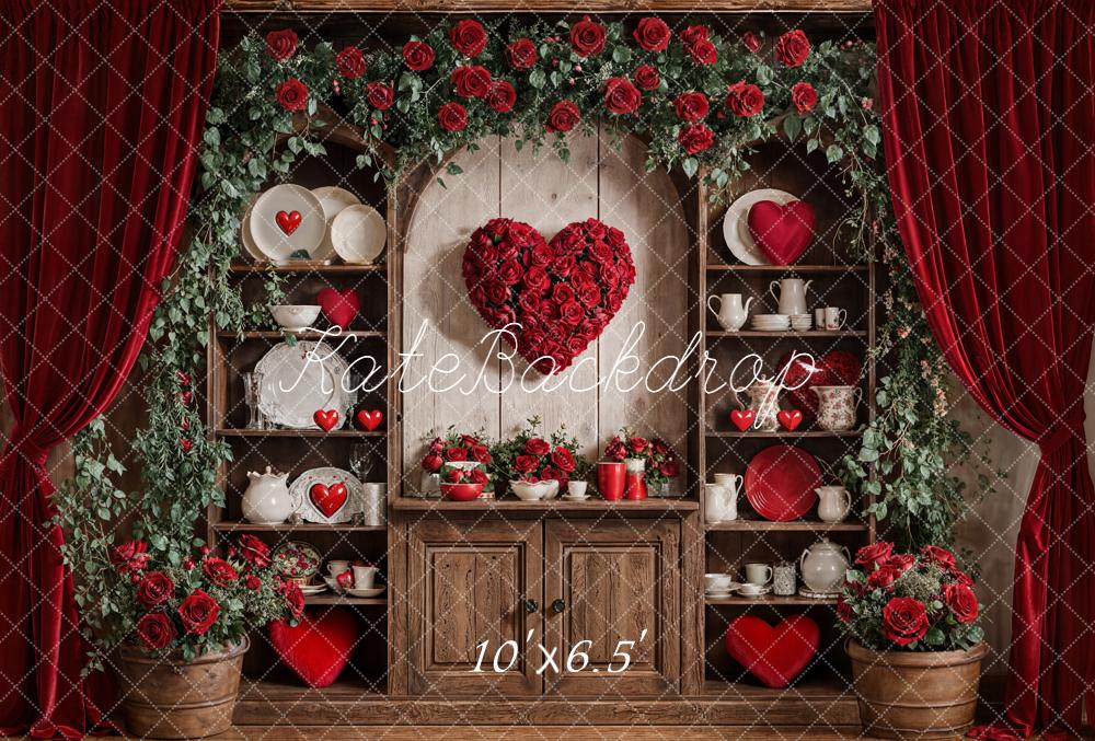 Kate Valentinstag Herz Rosen Vintage Fleece Hintergrund Entworfen von Emetselch