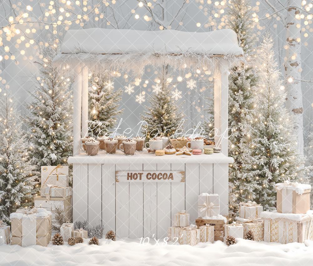 Kate Weihnachten Heiße Schokolade Geschenke Schnee Fleece Hintergrund Entworfen von Emetselch