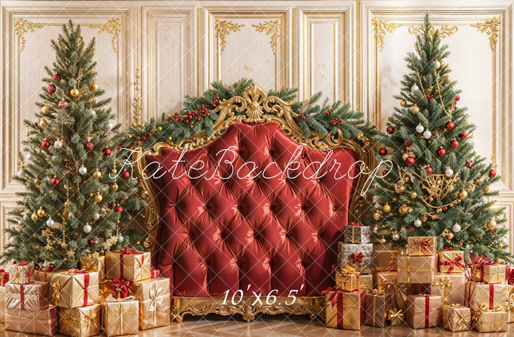 Kate Weihnachten Geschenkboxen Kopfteil Rot Fleece Hintergrund Entworfen von Emetselch