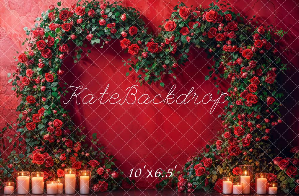Kate Valentinstag Herz Rosen Rot Fleece Hintergrund Entworfen von Emetselch