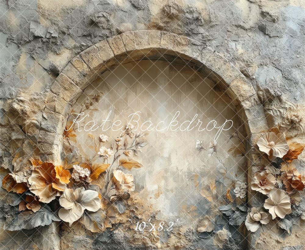 Kate Vintage Bogen Steinblumen Textur Hintergrund Entworfen von Mini MakeBelieve - Kate Backdrop.de