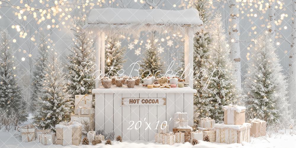 Kate Weihnachten Heiße Schokolade Stand Schnee Hintergrund Entworfen von Emetselch