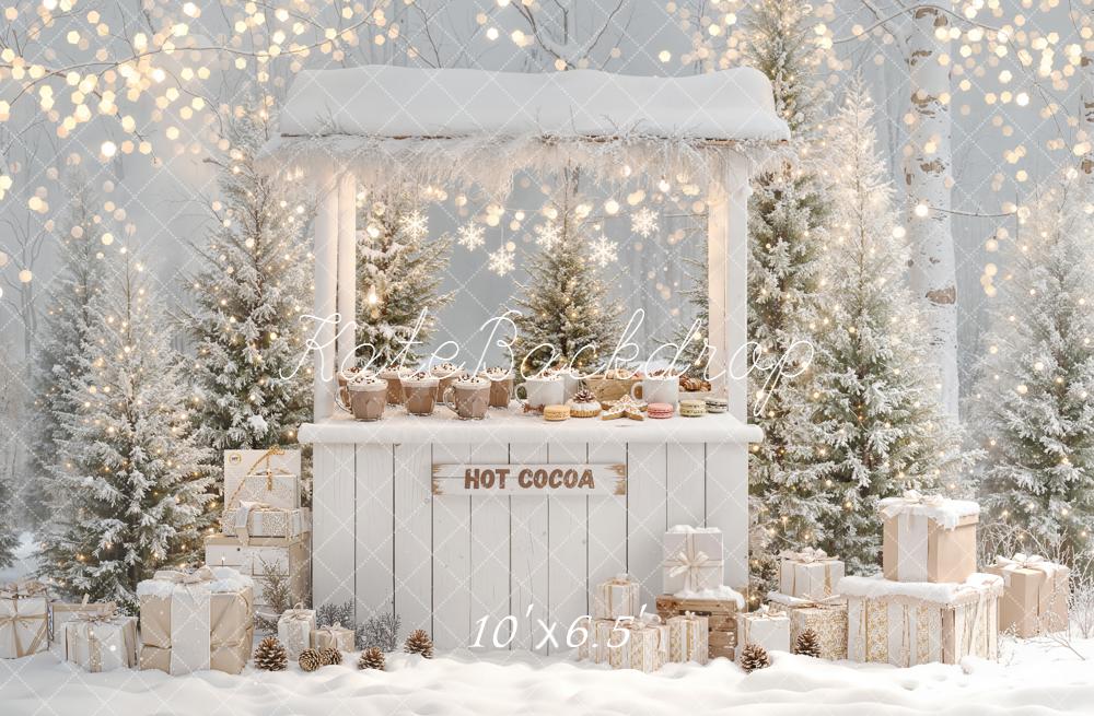 Kate Weihnachten Heiße Schokolade Stand Schnee Hintergrund Entworfen von Emetselch
