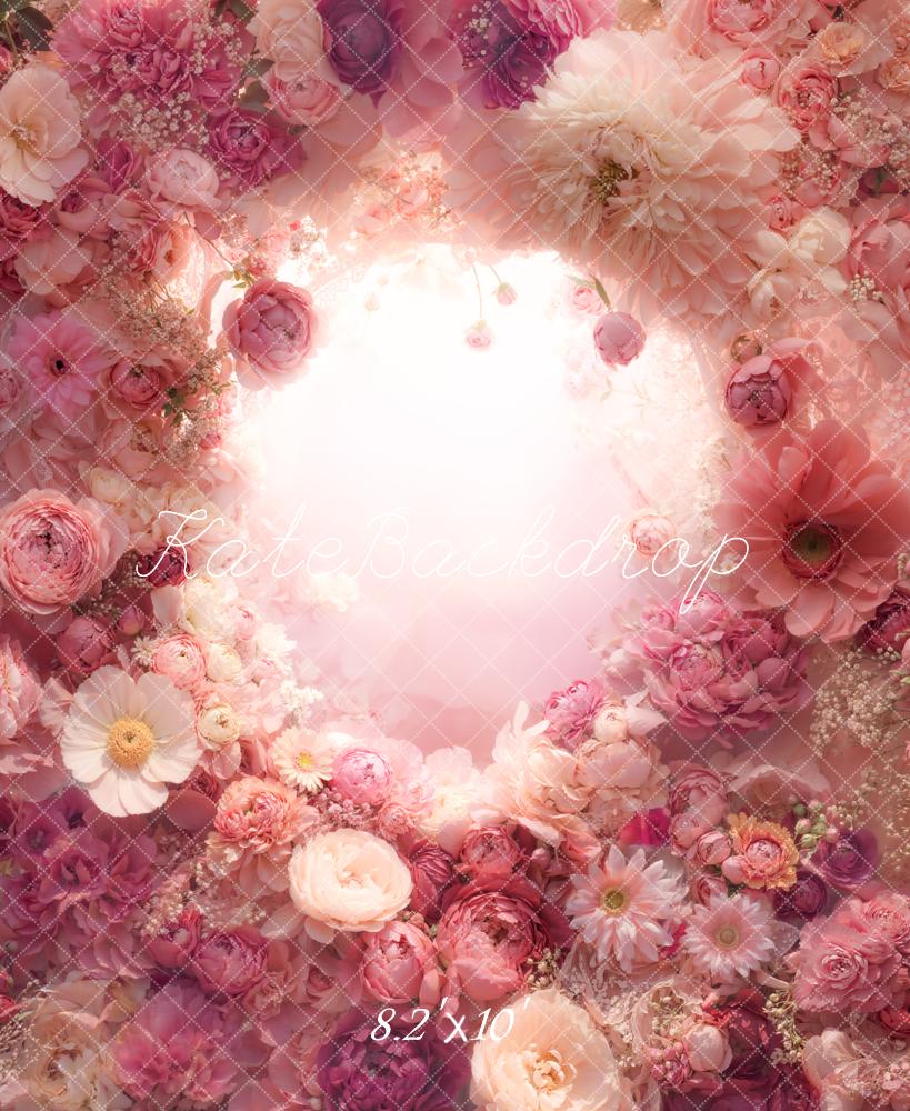 Kate Blume Kranz Pastellrosa Hintergrund Entworfen von Emetselch - Kate Backdrop.de