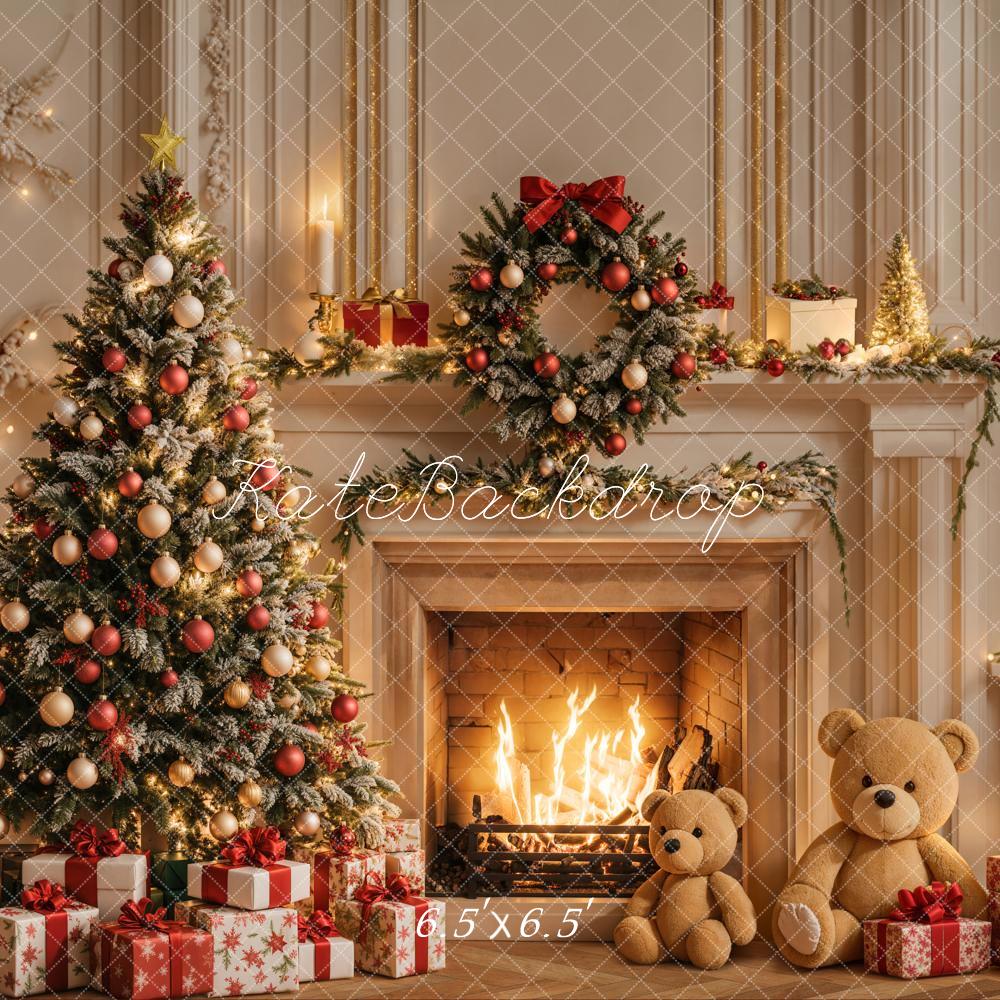 Kate Weihnachten Kamin Baum Klassisch Hintergrund Entworfen von Emetselch