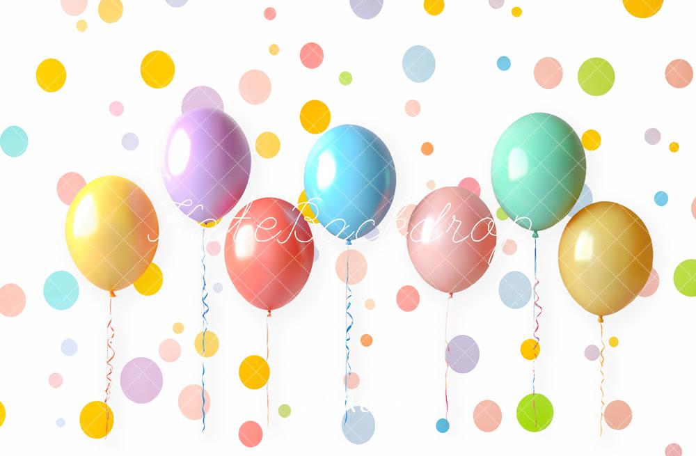 Kate Geburtstag Luftballons Bunte Punkte Fleece Hintergrund Entworfen von Emetselch
