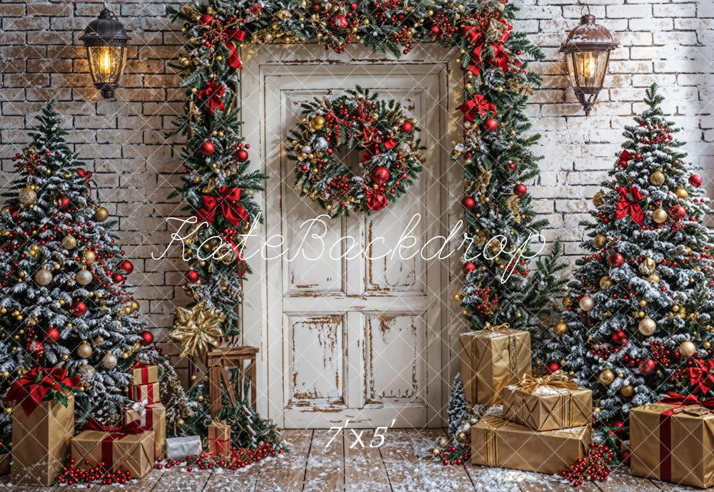Kate Weihnachten Tür Weihnachtsbäume Vintage Hintergrund Entworfen von Emetselch - Kate Backdrop.de