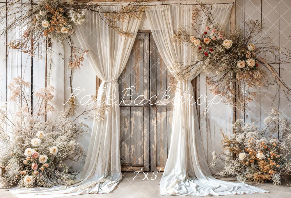 Kate Hochzeit Blumentor Vintage Creme Hintergrund Entworfen von Emetselch - Kate Backdrop.de