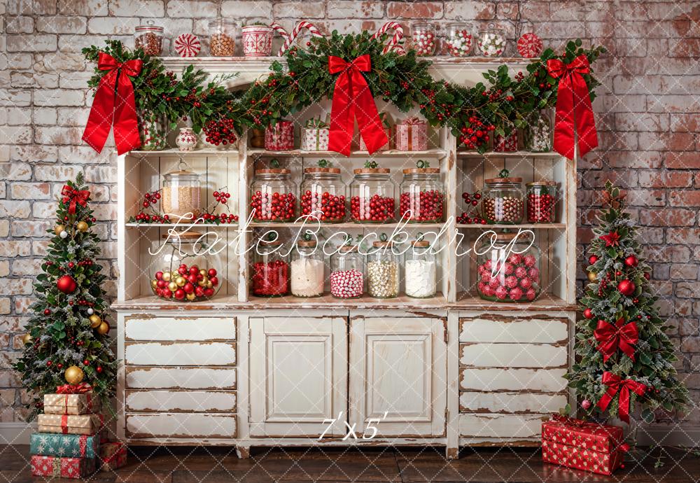 Kate Weihnachten Süßigkeiten Regal Vintage Hintergrund Entworfen von Emetselch